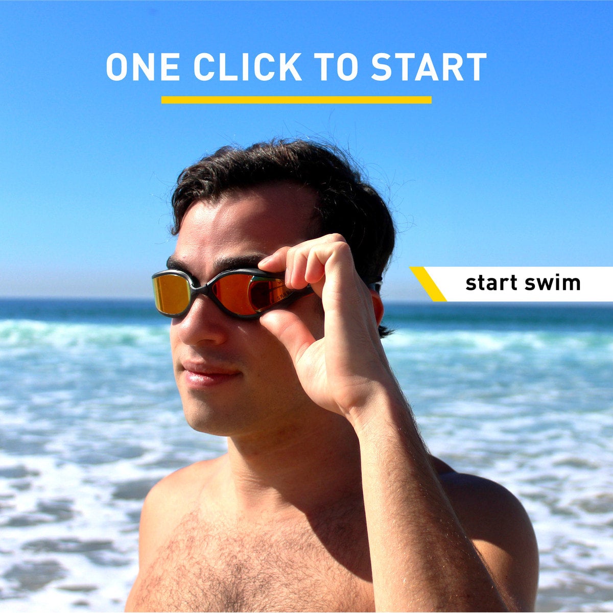 Orange Mirror Smart Swim Goggles FINIS Smart Goggle Max Kit